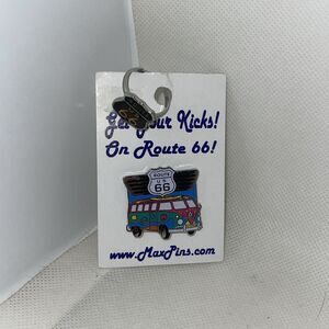 VW Hippie Bus USA ROUTE 66 LAPEL PIN BADGE 1 INCH plus Ring
